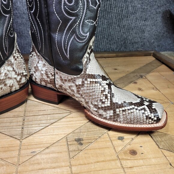 🔥 JB DILLON Reserve Mens 11B Narrow White Python EXOTIC Cowboy Square Toe Boots - Picture 6 of 14